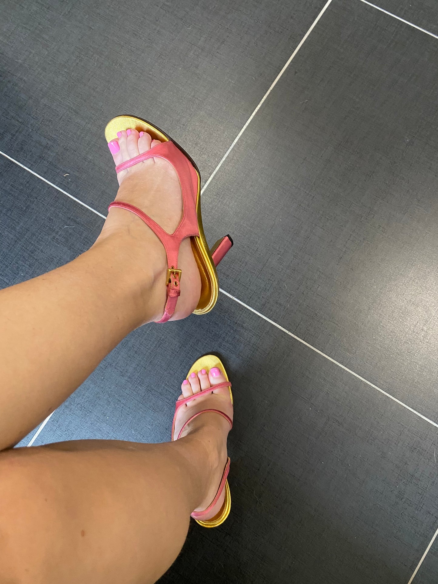 Prada Pink Satin Sandals 40