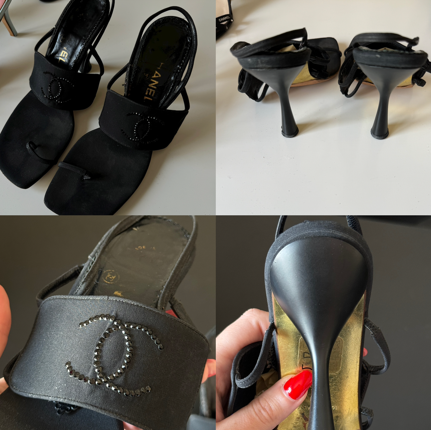 Chanel Logo Strass Slingback/Mules (38.5)