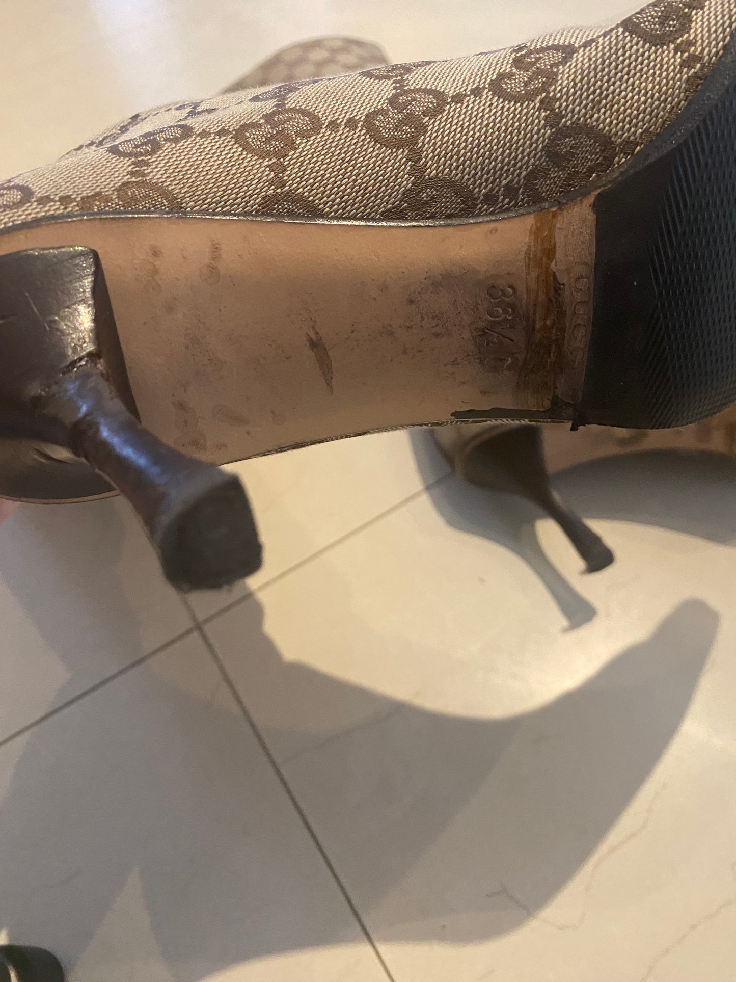 Gucci Brown Vintage Boots Monogram (36.5)