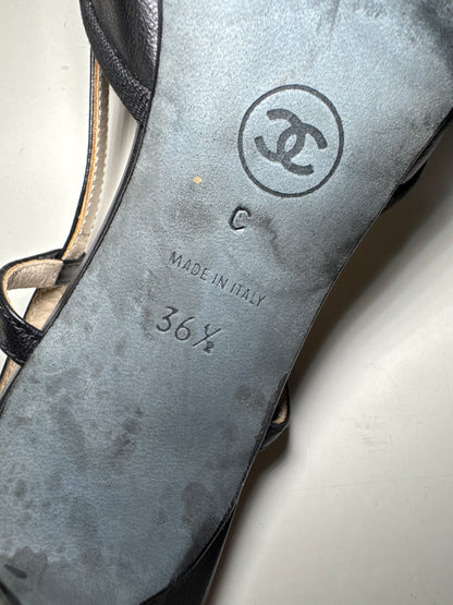 Chanel Black Slingback (36.5)