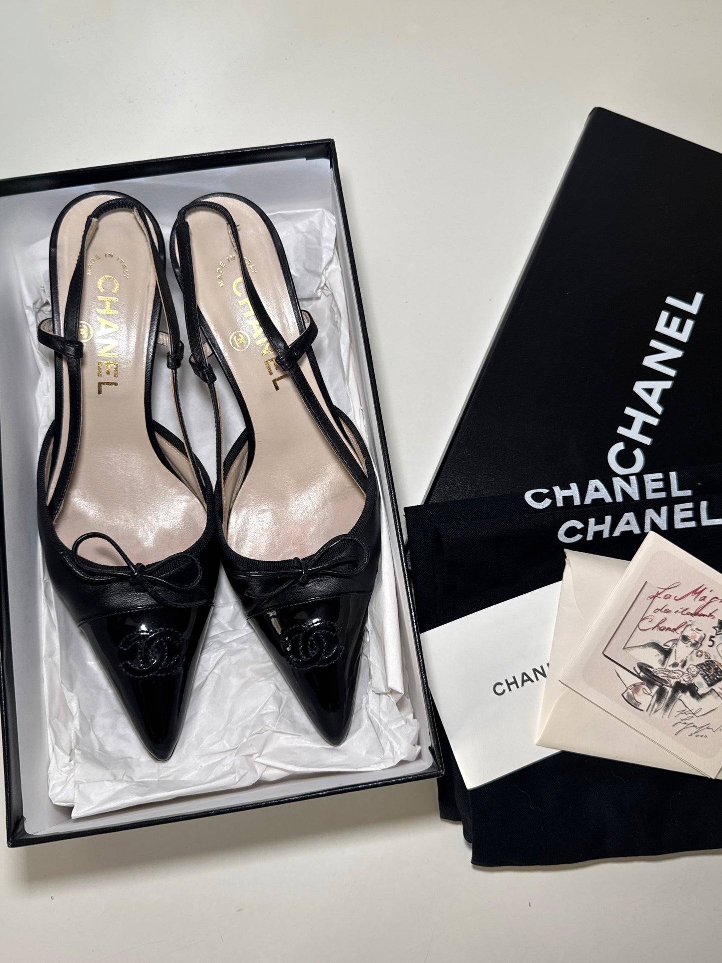 Chanel Black Slingback (36.5)