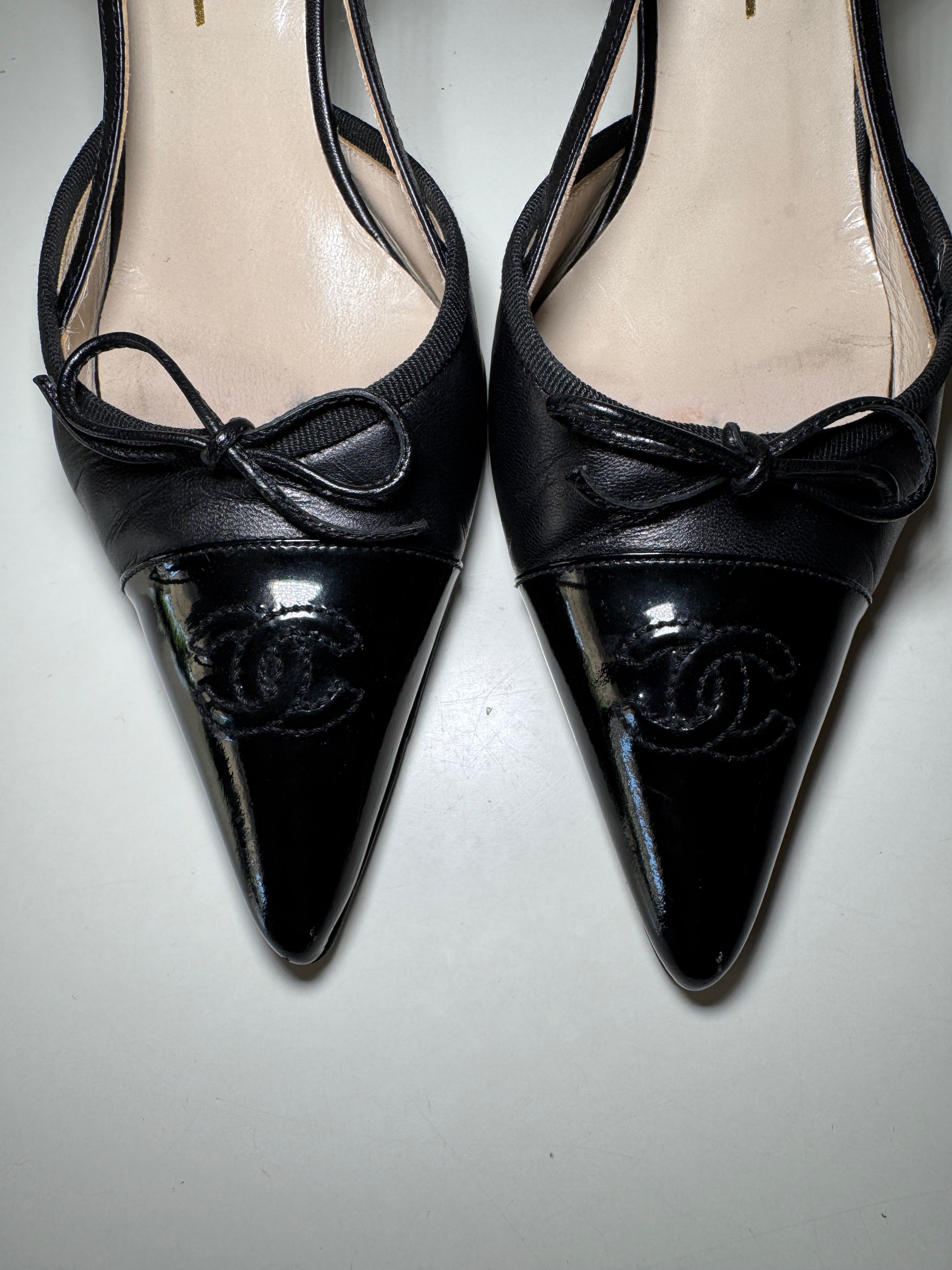 Chanel Black Slingback (36.5) – thelatestblonde