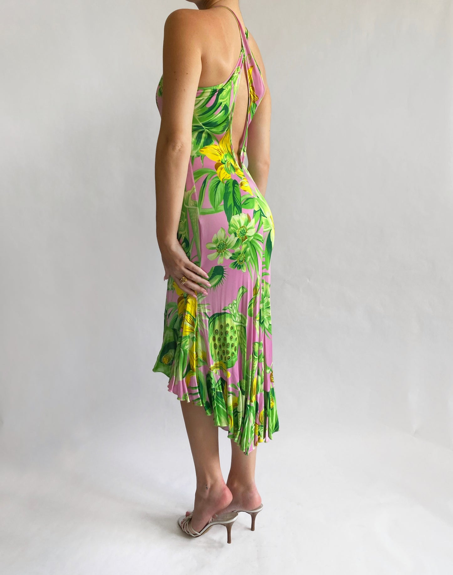 Versace Tropical Cut Out Dress (S/M)