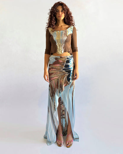 Roberto Cavalli SS 2004 Silk Long Skirt (M)