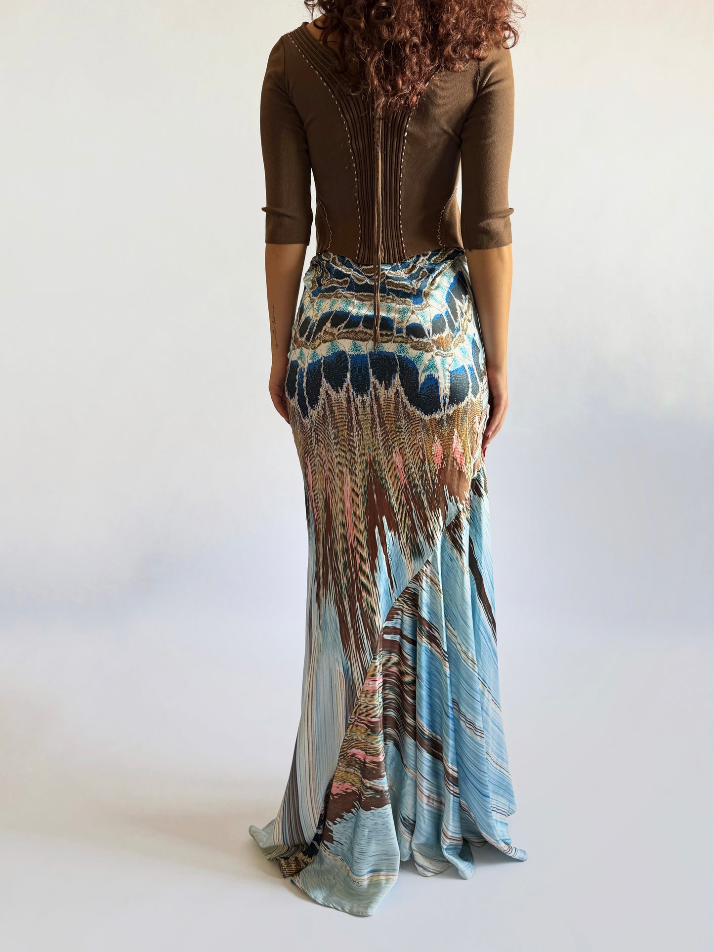 Roberto Cavalli SS 2004 Silk Long Skirt (M)