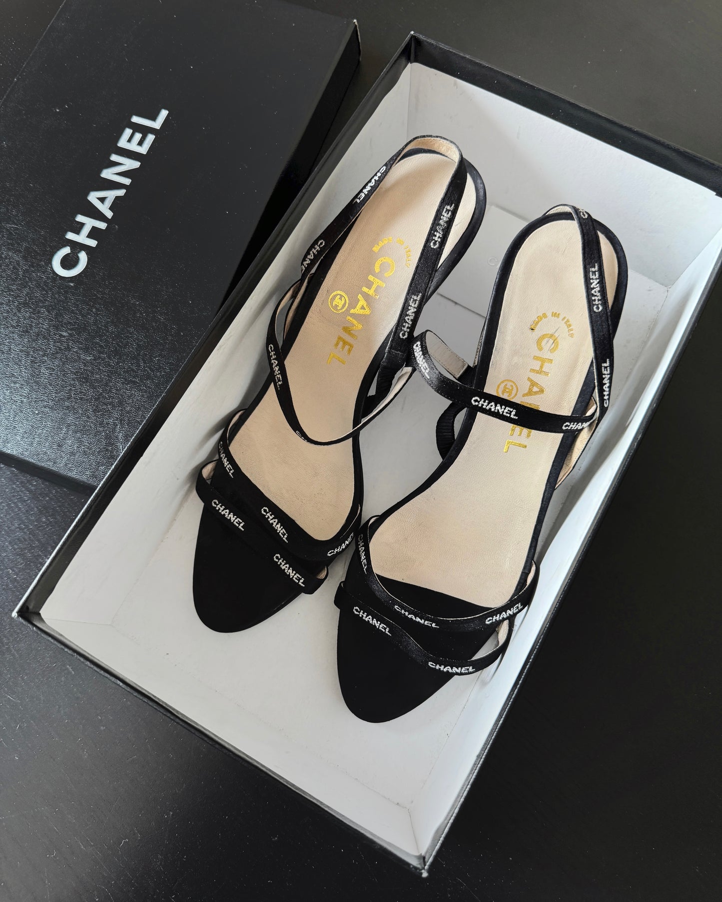 Chanel Sandal Logo Stripes (37)