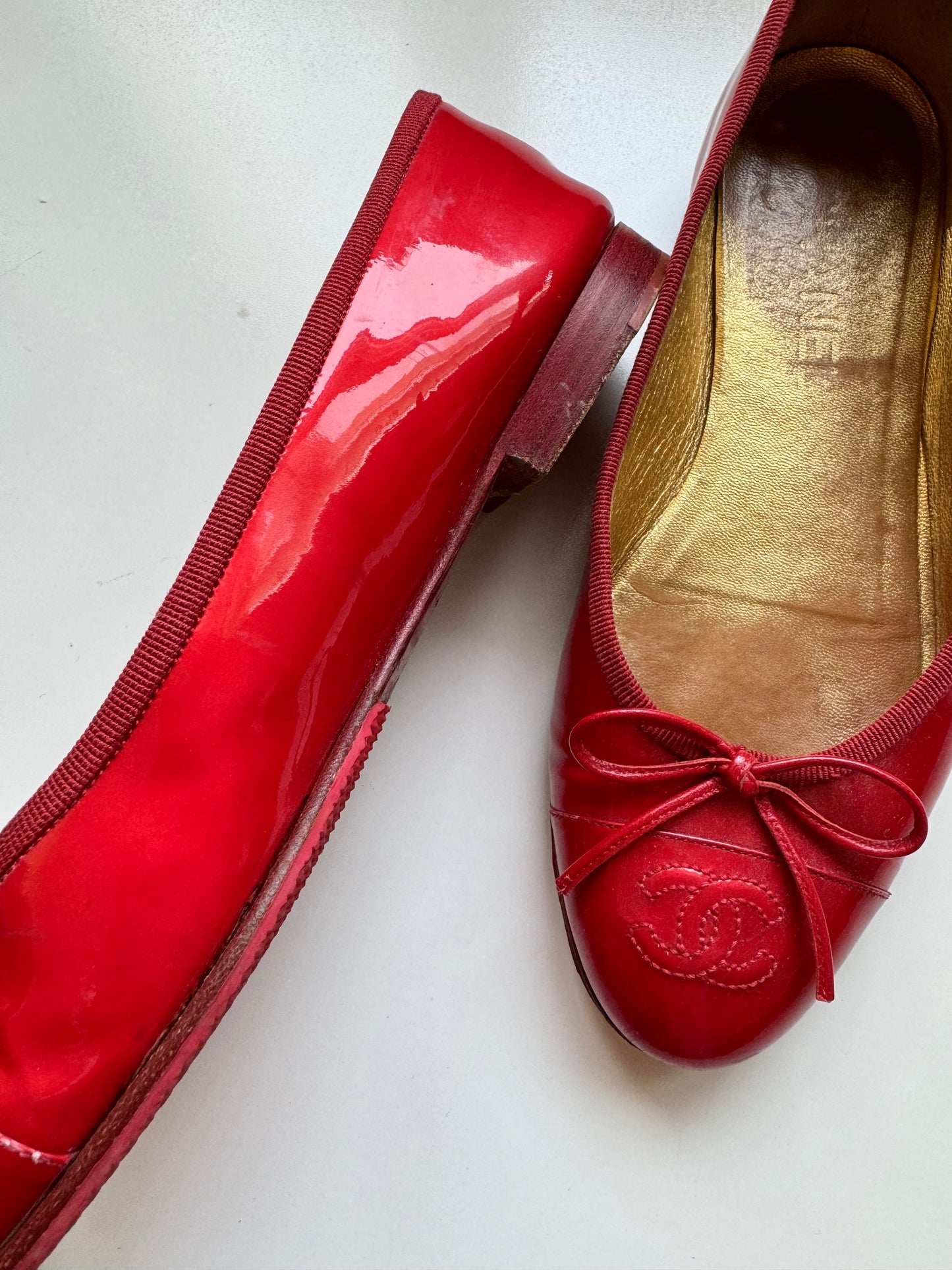 Chanel Red Ballerinas 36.5