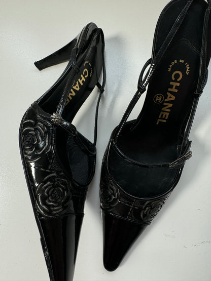 Chanel Camelia Slingback 36