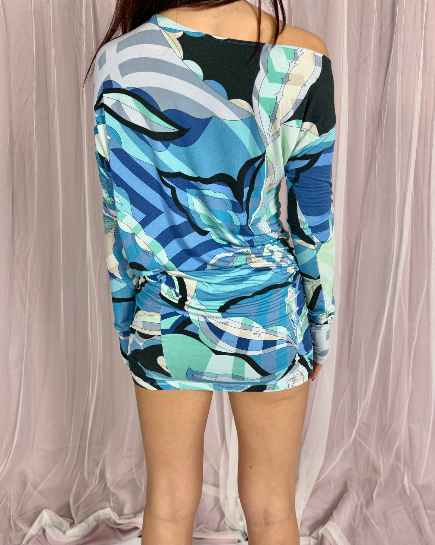 Emilio Pucci Blue Long Sleeve Dress (S)