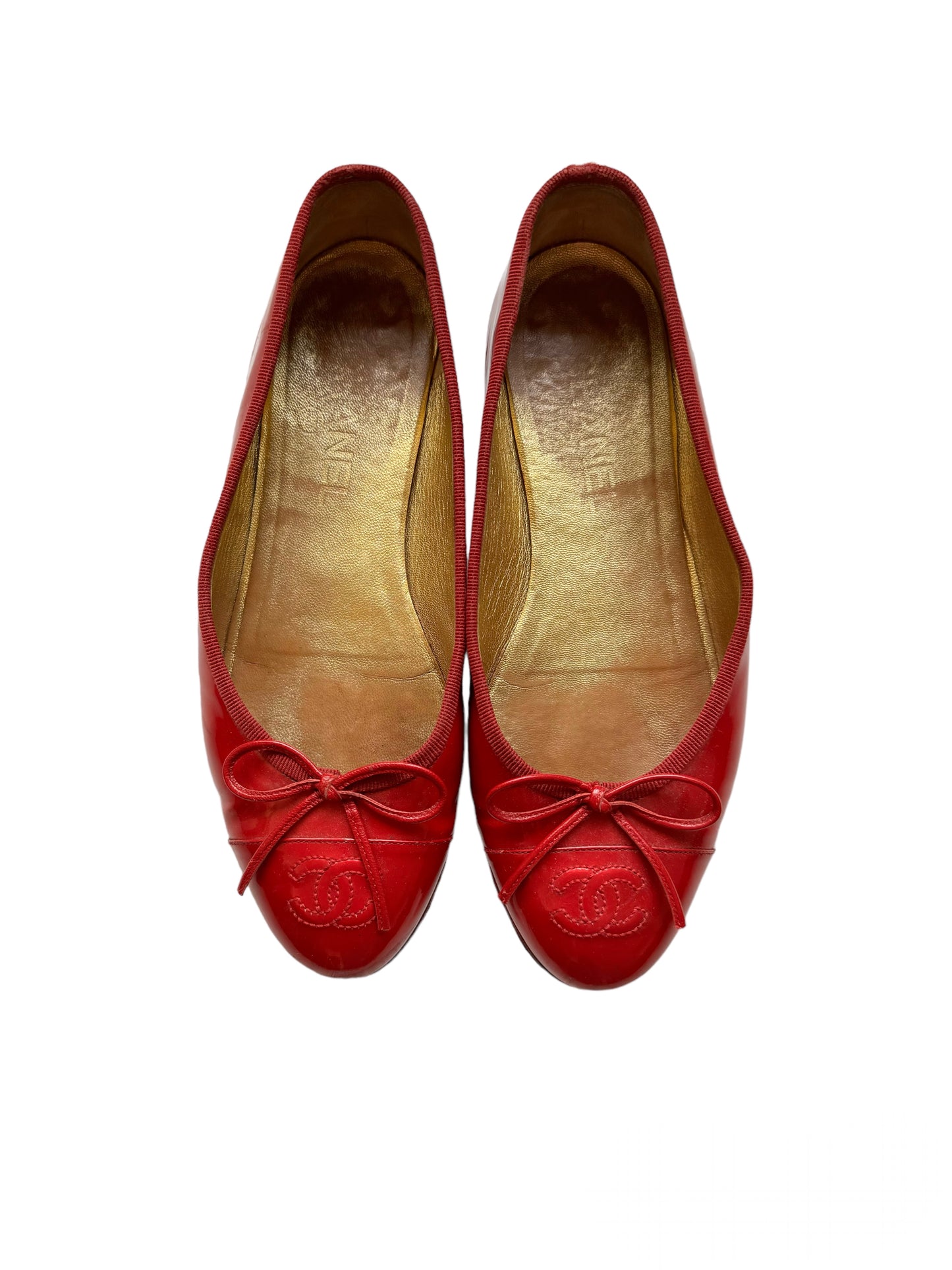 Chanel Red Ballerinas 36.5