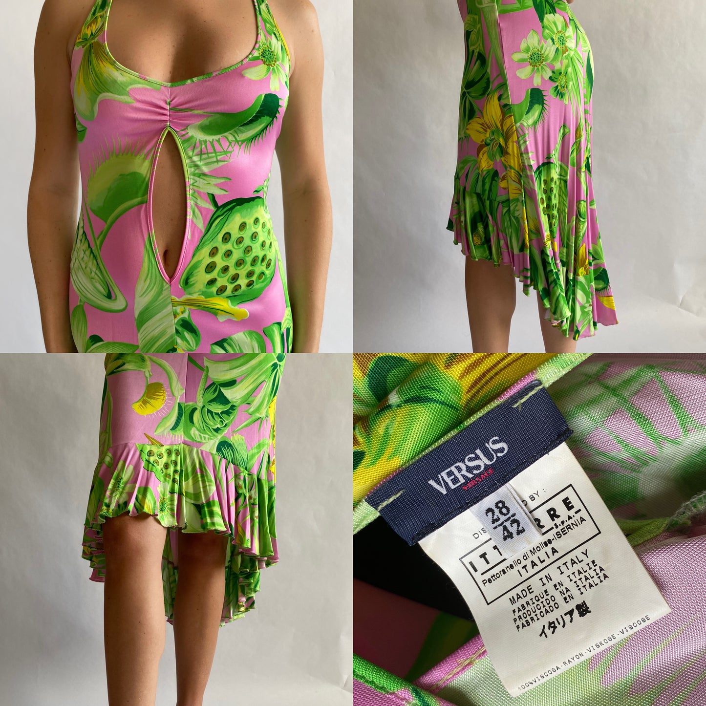 Versace Tropical Cut Out Dress (S/M)